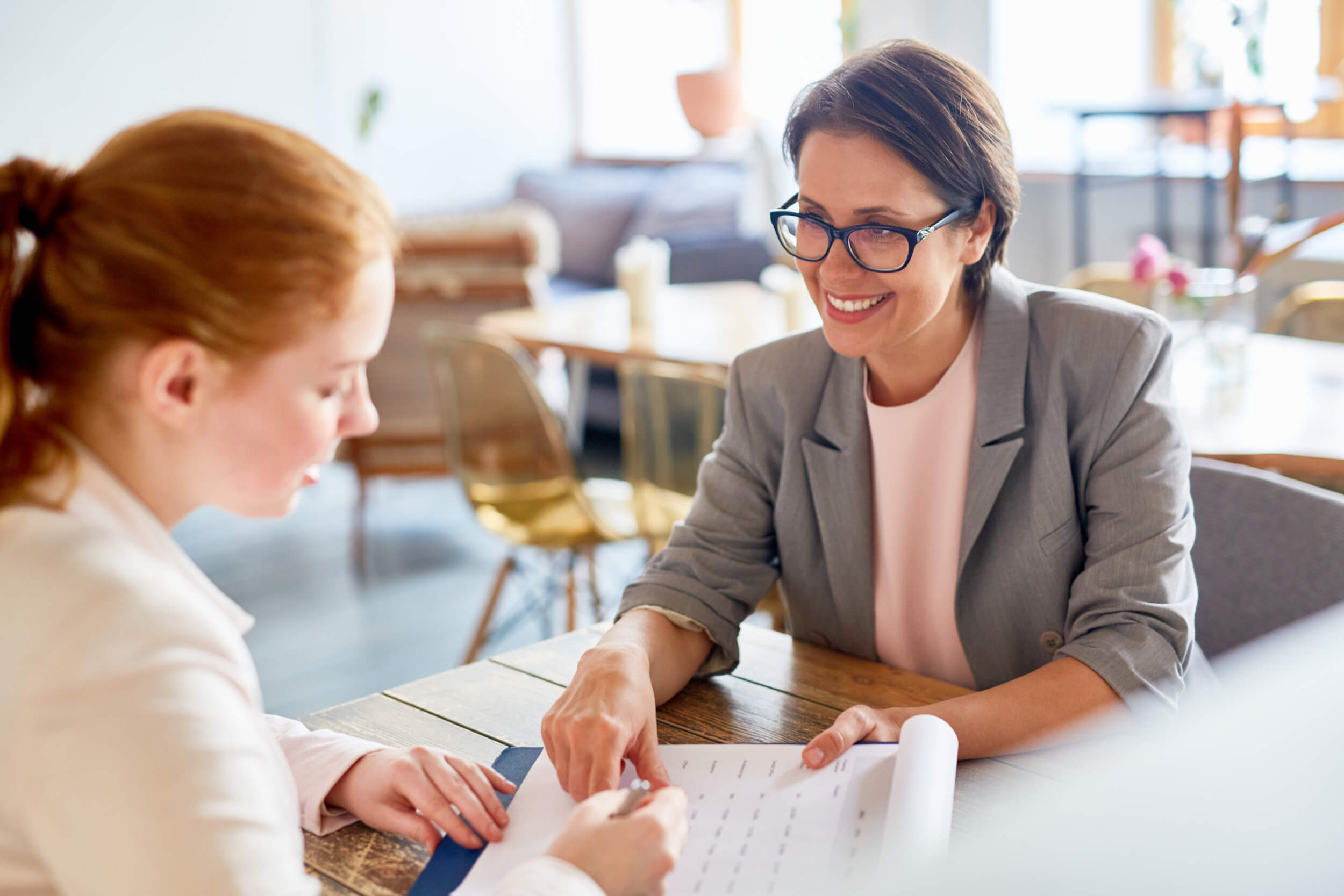 business women discussing